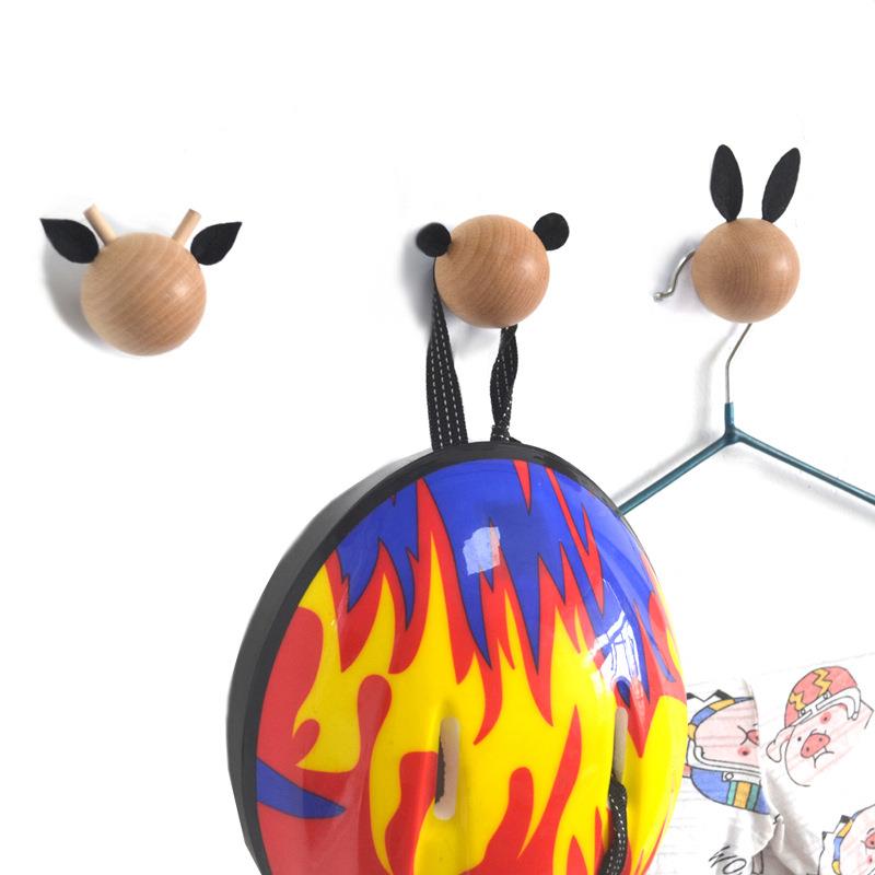 Baby Nursery Hooks - Moderne Minimalistische Holzhaken Kinderzimmer Cartoon Tierkopf