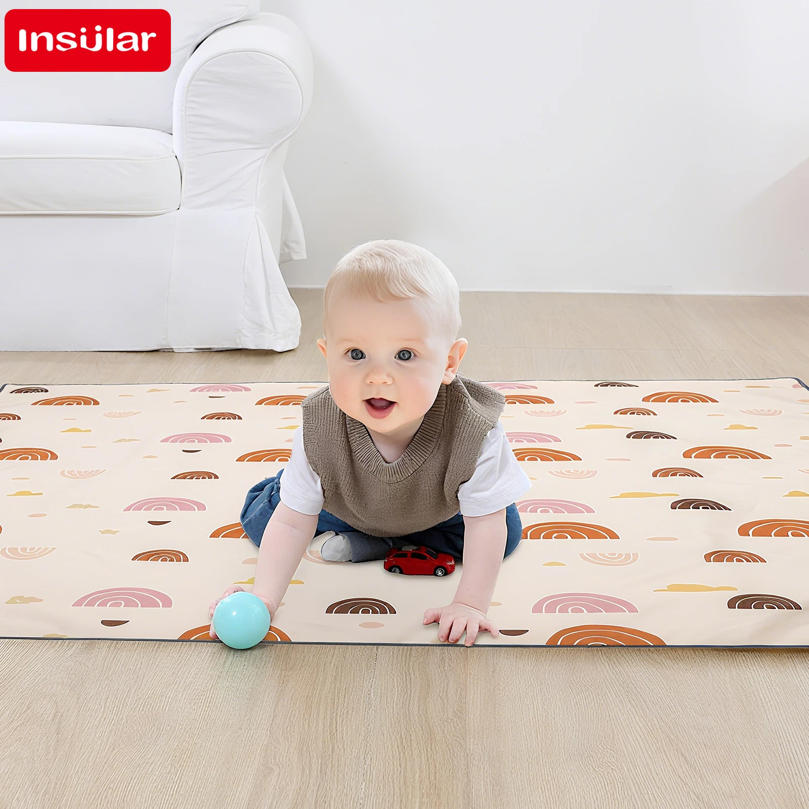 Baby Mattress Waterproof - INSULAR Lernmatratze für Kinder, faltbar, Baby-Spielmatte,