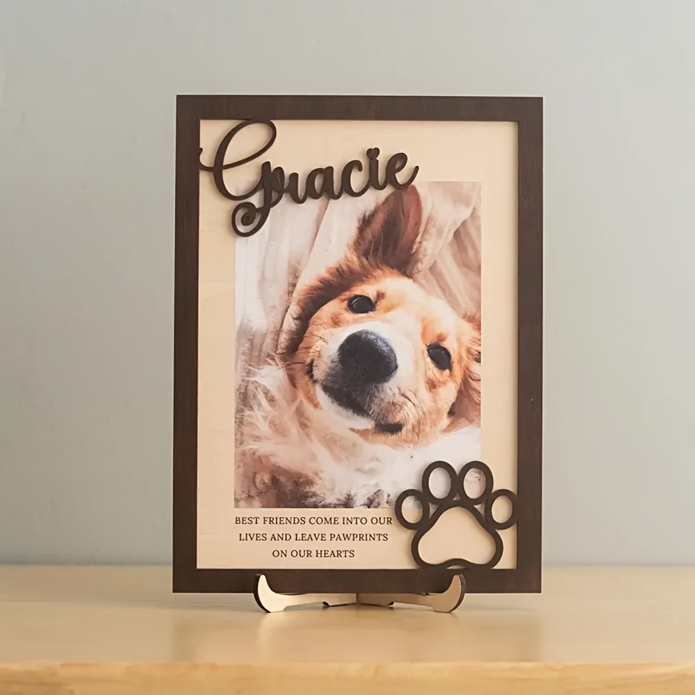 Photo Frame Baby - Anpassbarer Personalisierter Holz-Haustier-Fotorahmen mit Namen und