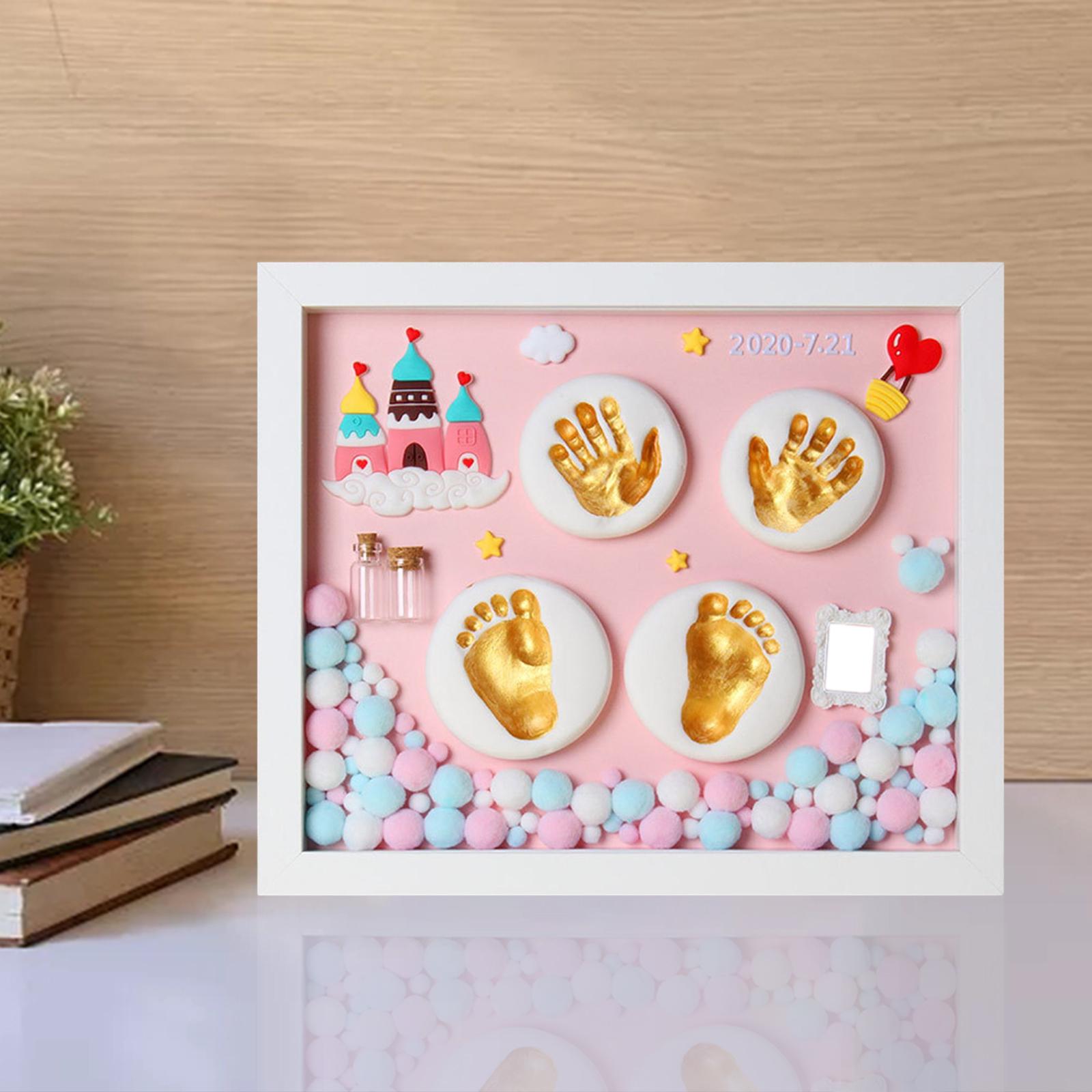 Baby Nursery Picture Frames - Baby-Bilderrahmen, Fußabdruck und Handabdruck-Set, Kinderzimmer, Neugeborene,