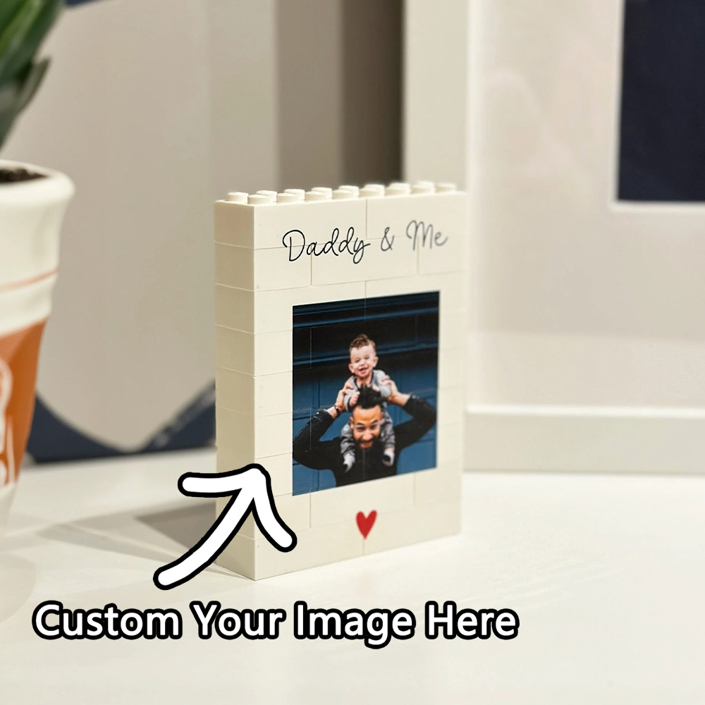 Photo Frame Baby - Personalisiertes Baustein-Fotogeschenk „Daddy & Me“, individueller