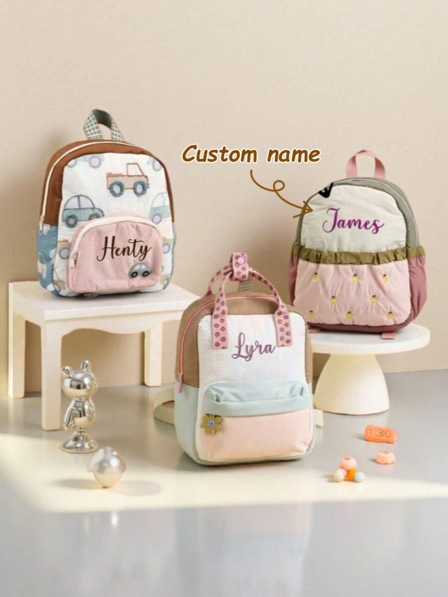 Baby Nursery Backpack - Niedlicher Rucksack mit individuellem Namen, bestickt,