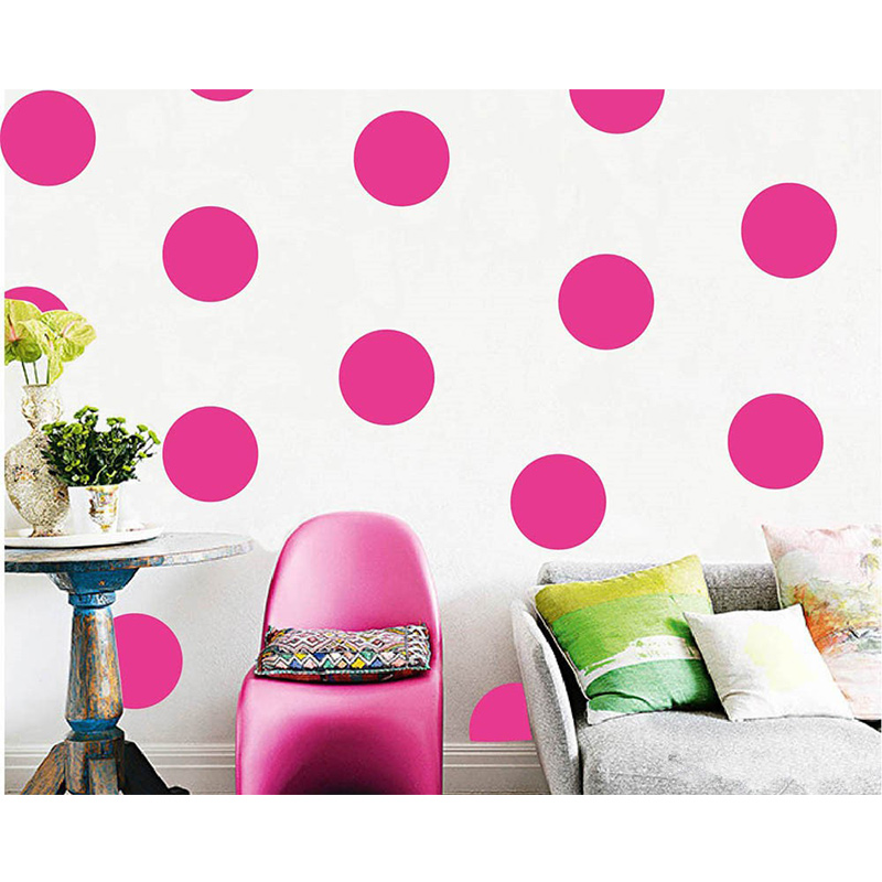 Baby Nursery Yellow - Glänzende rosarote Tupfen Wanda uf kleber