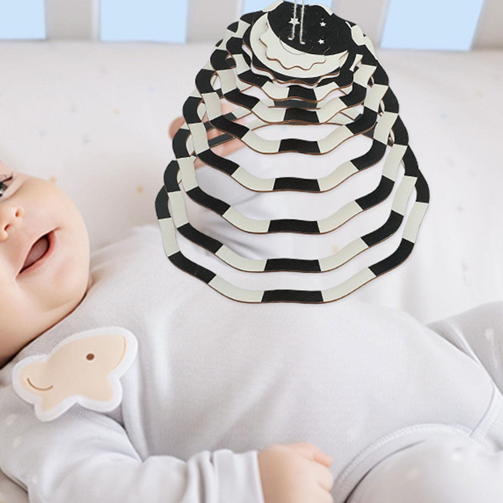 Baby Nursery Mobile - Mobiles sensorisches Spielzeug für Kinderbett, schwarz-weißes
