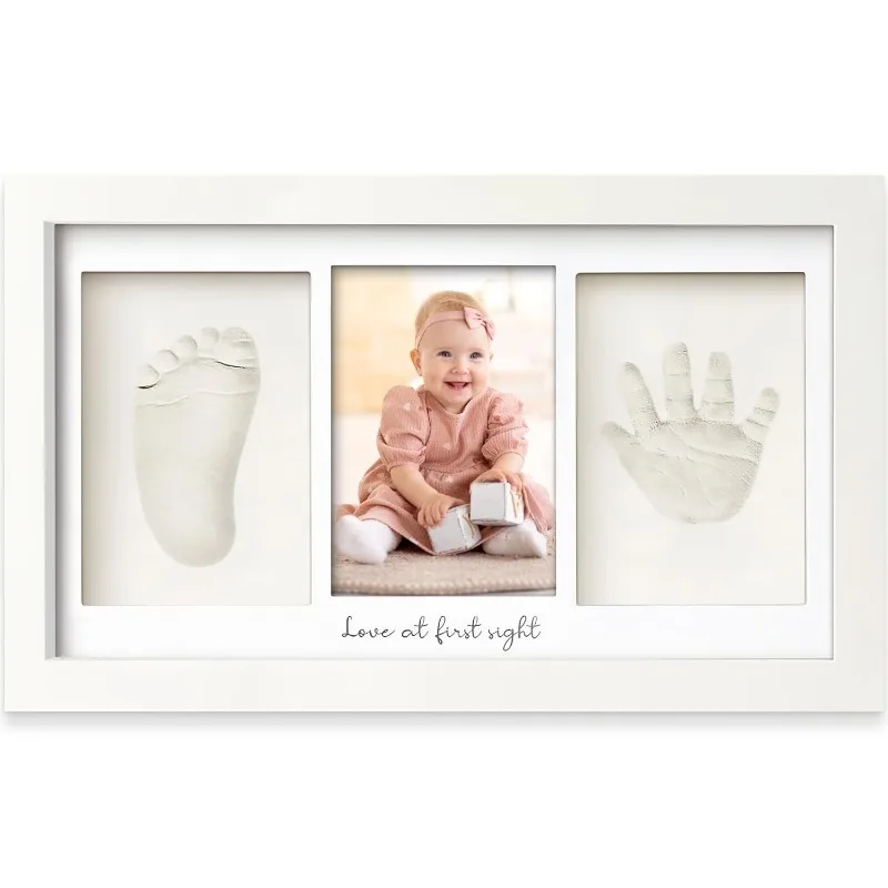 Baby Nursery Picture Frames - Baby Hand- und Fußabdruck-Set mit Rahmen,