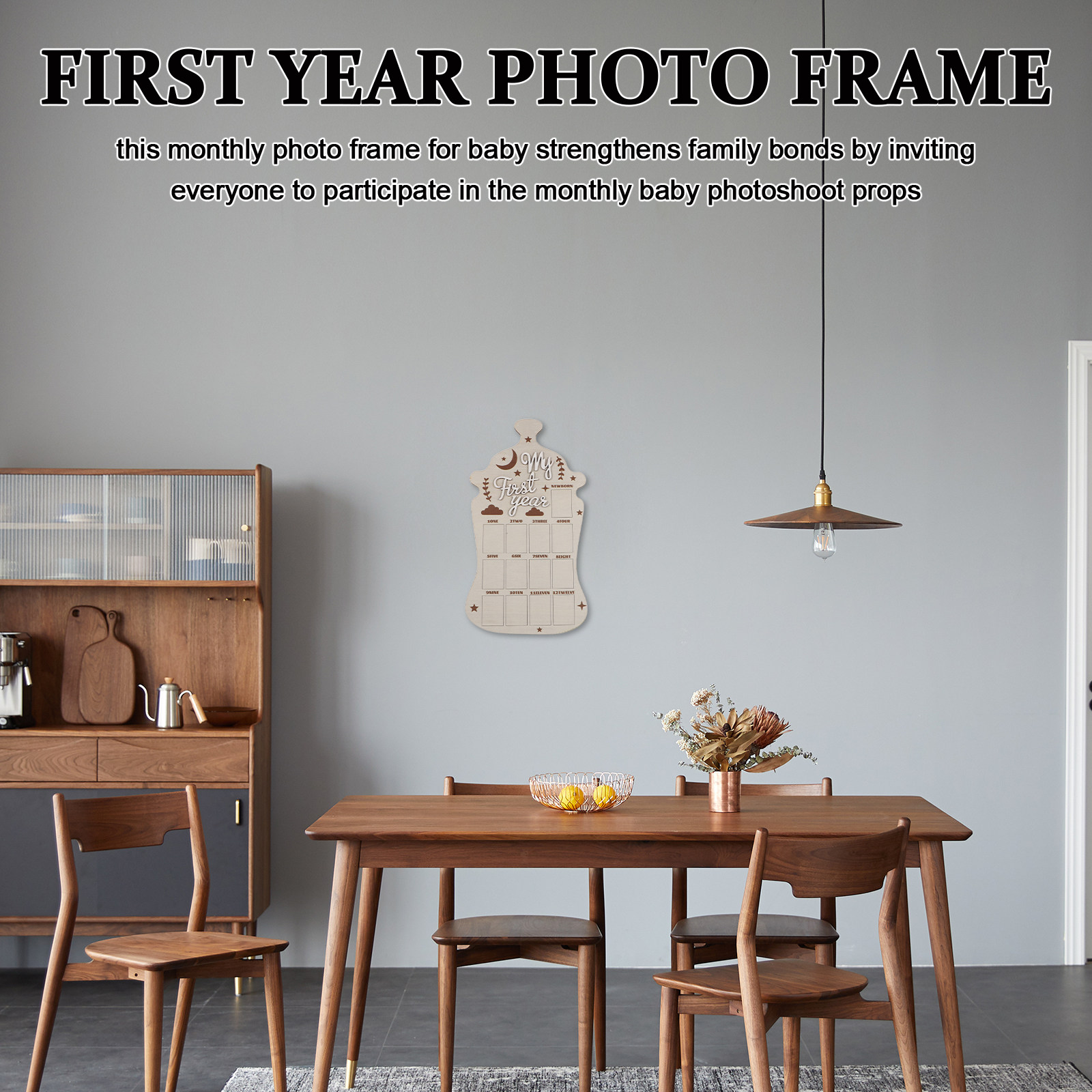 Baby Nursery Picture Frames - Baby Monatsbilderrahmen aus Holz, Erstes Jahr