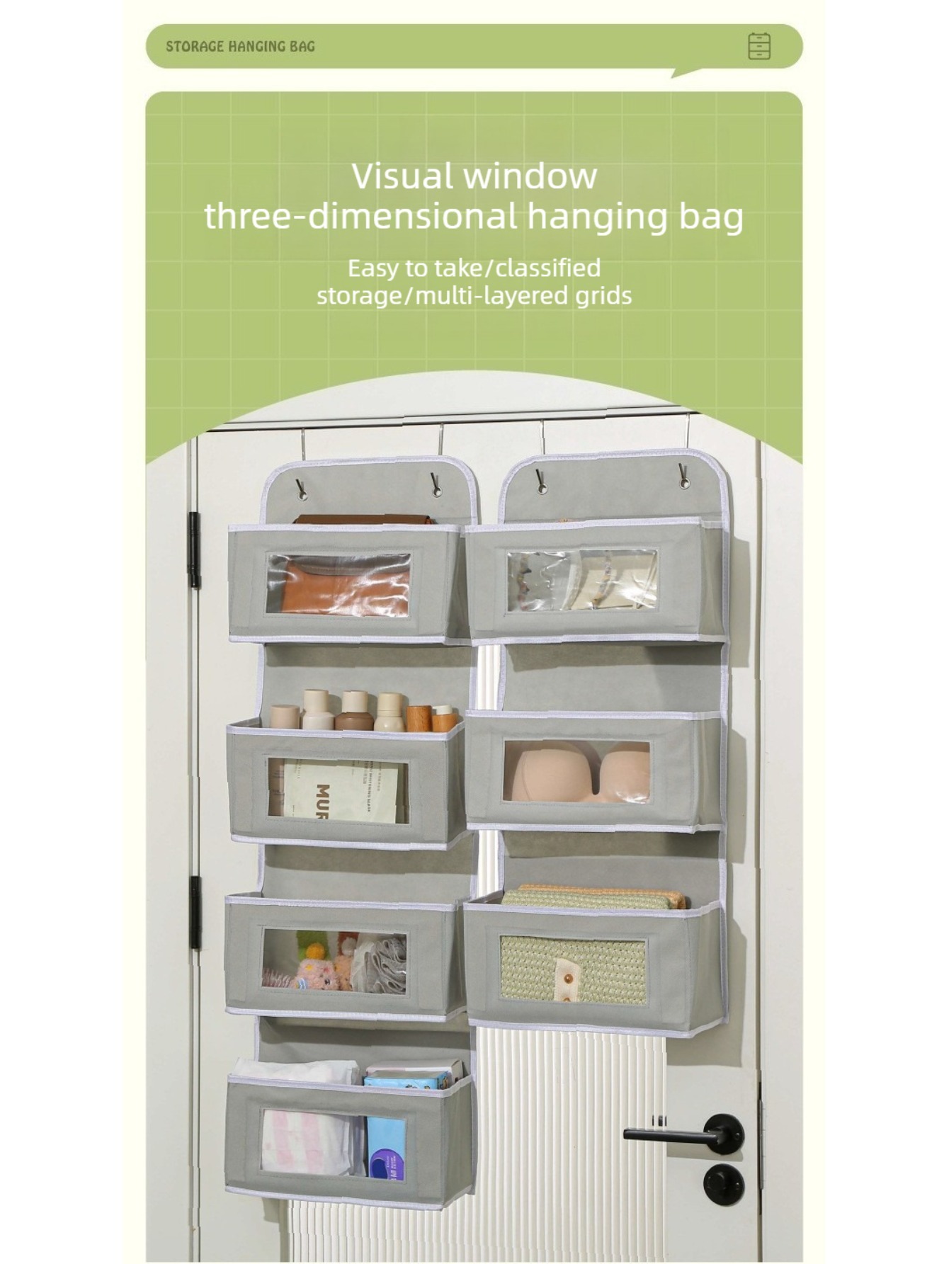 Baby Nursery Hooks - Mehrschichtige, durchsichtige Aufbewahrungstasche für Babyzimmer –