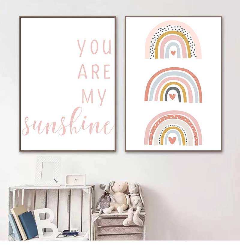 Baby Nursery You Are My Sunshine - You are my Sunshine Regenbogen-Kinderzimmer-Drucke, Leinwandgemälde,