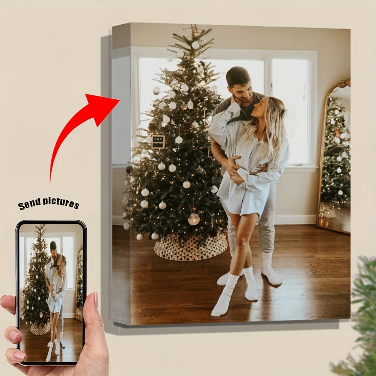 Photo Frame Baby - Ein gerahmter, personalisierbarer Familienfoto-Leinwanddruck – exquisit