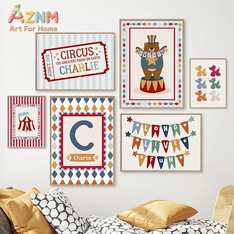 Baby Nursery Posters - Zirkusbär Zauberer Hund Zitat Kinderzimmer Wandkunst