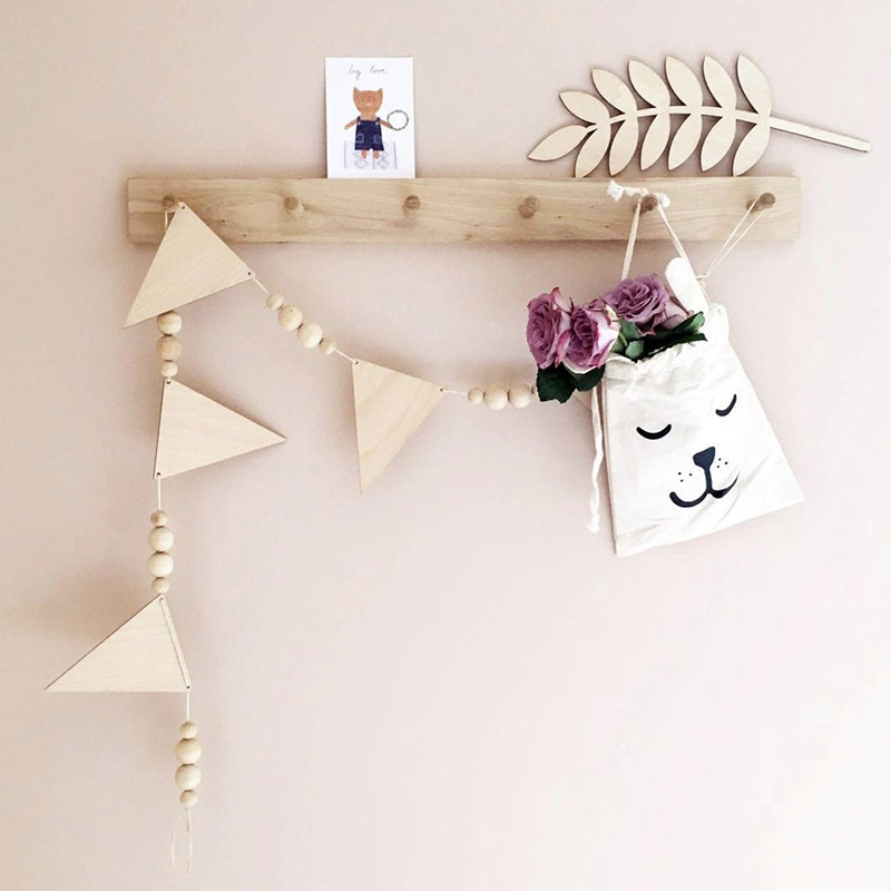 Baby Nursery Garland - Baby Zimmer Girlande Holz Dreieck Flagge