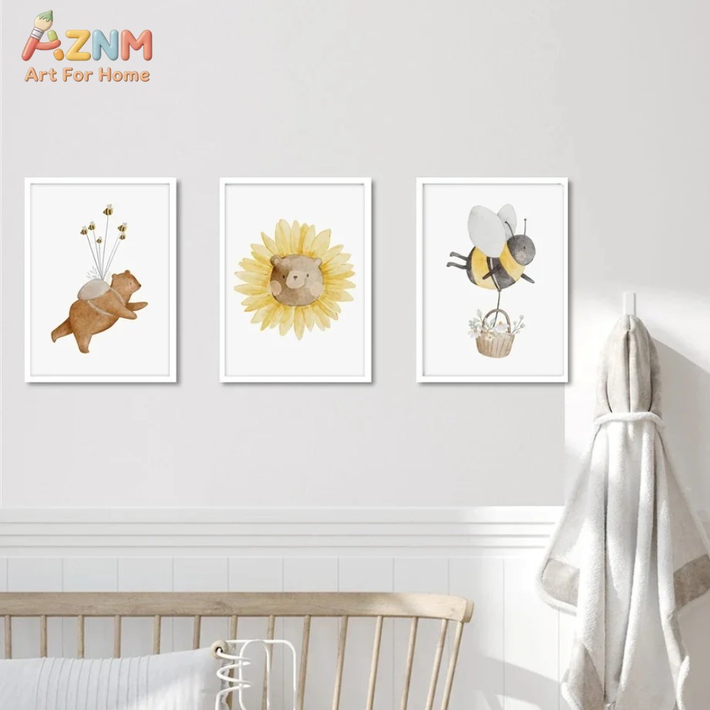 AZNM Aquarell-Bär-Fuchs-Tier-L – Baby Nursery Posters Bewertung und Preis