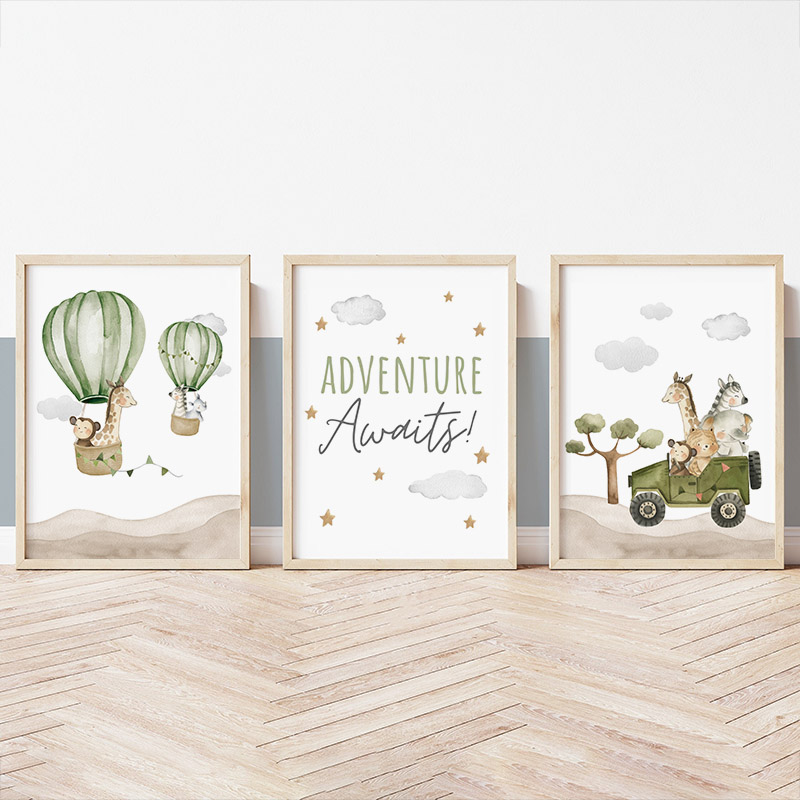 1 Stück rahmenlos, Heißluftbal – Baby Nursery Posters Bewertung und Preis