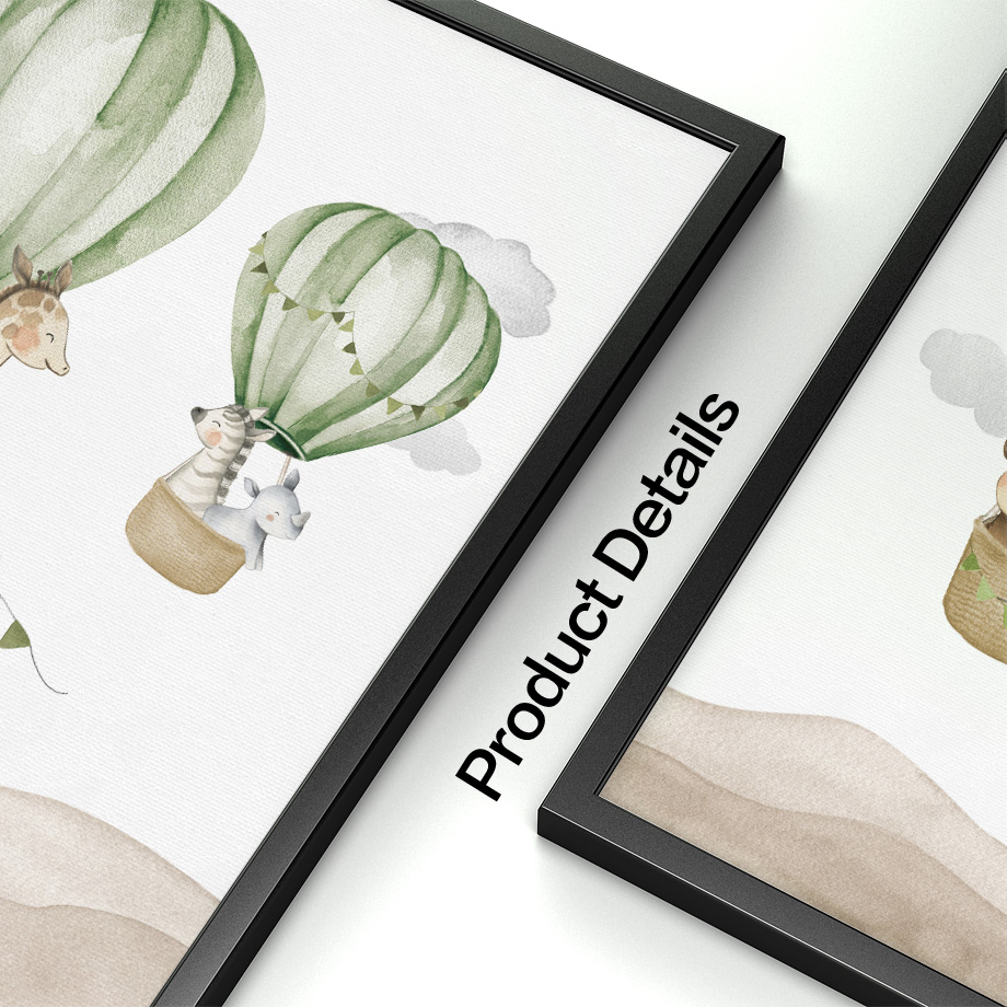 1 Stück rahmenlos, Heißluftbal – Baby Nursery Posters Bewertung und Preis
