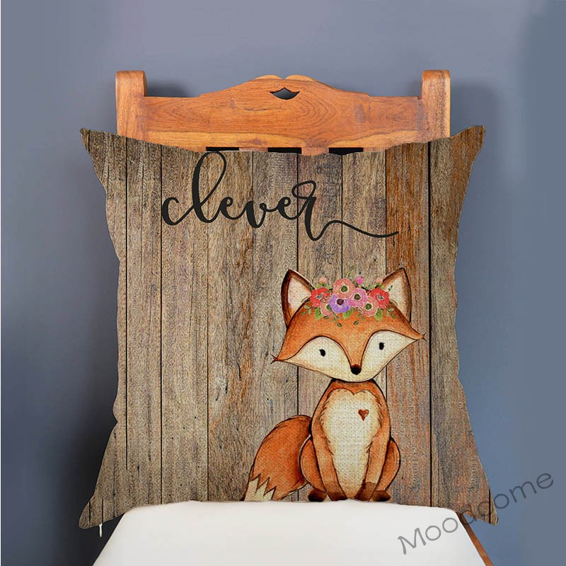 Niedliche Waldtiere, Holzstruk – Baby Nursery Cushion Bewertung und Preis