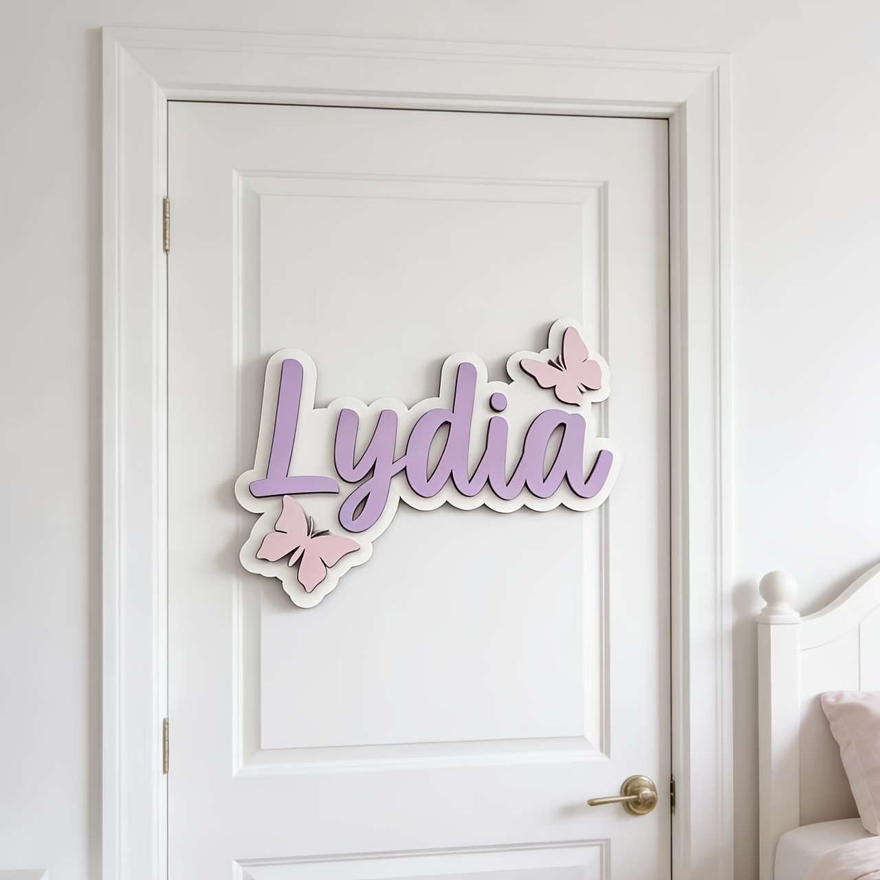 Personalisiertes blau-rosa Sch – Baby Nursery Name Sign Bewertung und Preis