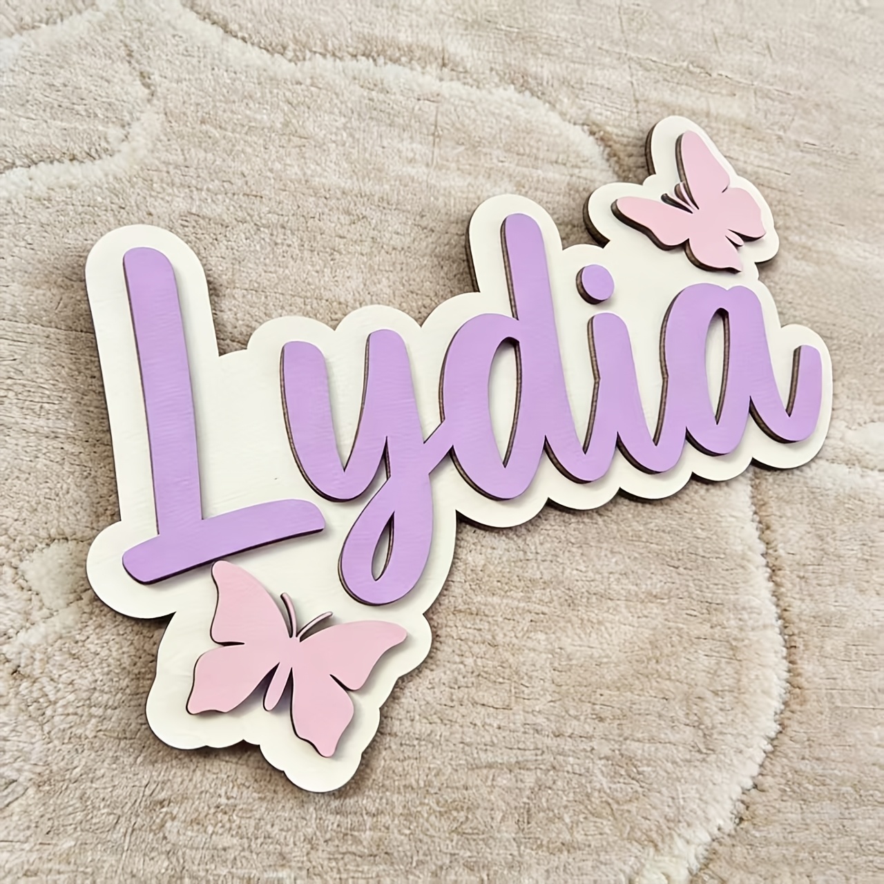 Personalisiertes blau-rosa Sch – Baby Nursery Name Sign Bewertung und Preis