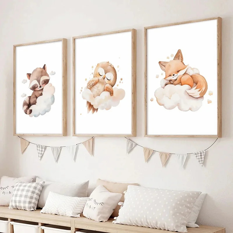 Wandkunst Niedlicher Waschbär  – Baby Nursery Picture Frames Bewertung und Preis