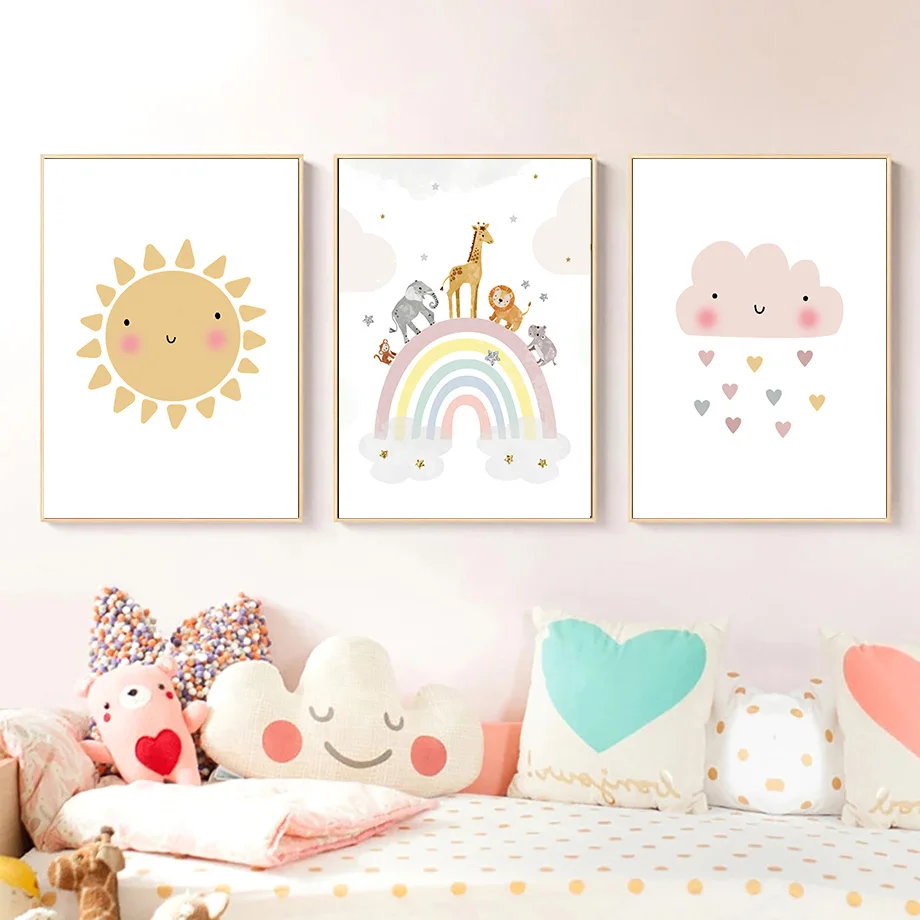 Giraffe Elefant Heißluftballon – Baby Nursery Posters Bewertung und Preis