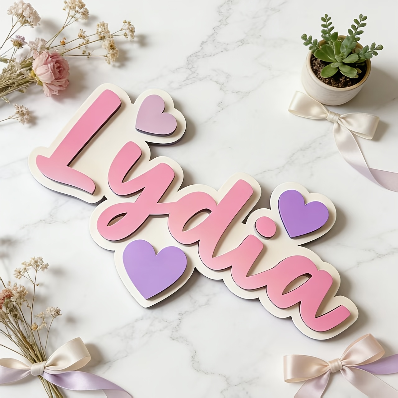 Personalisiertes Farbverlauf-H – Baby Nursery Name Sign Bewertung und Preis