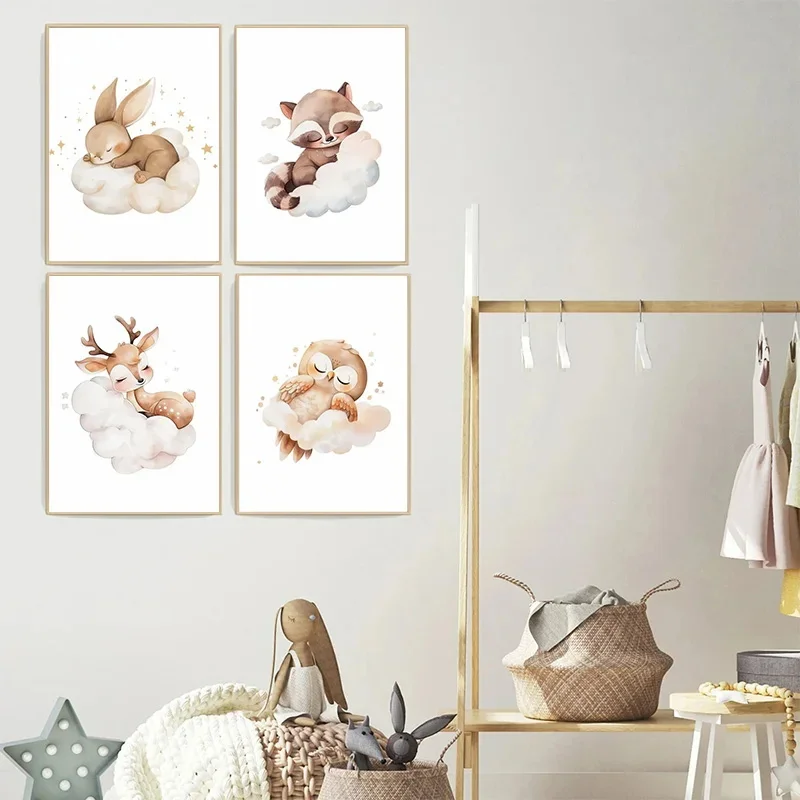 Cartoon Wolke Tier Leinwand Ma – Baby Nursery Picture Frames Bewertung und Preis