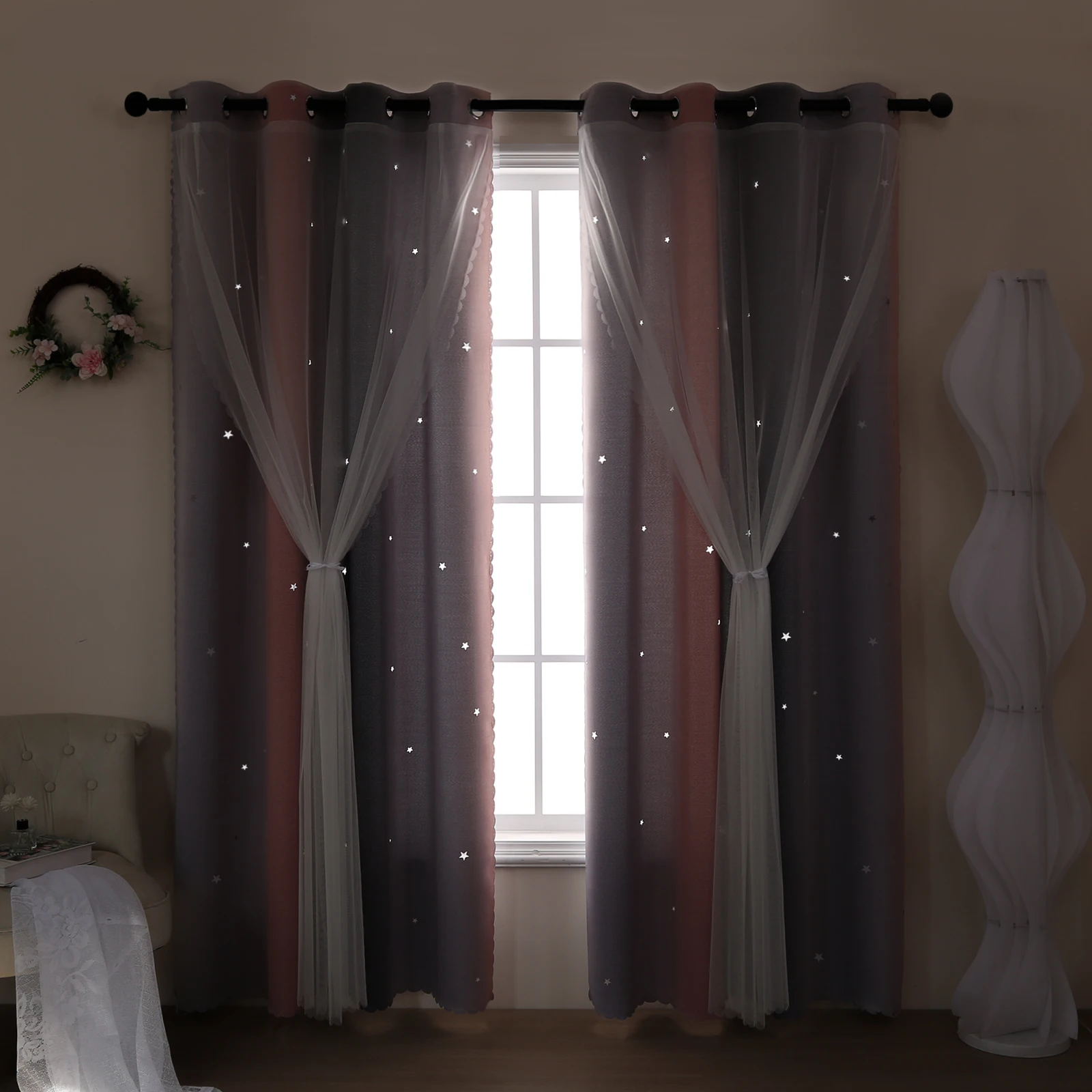 Doppelschichtige perforierte V – Blackout Curtain Nursery Bewertung und Preis