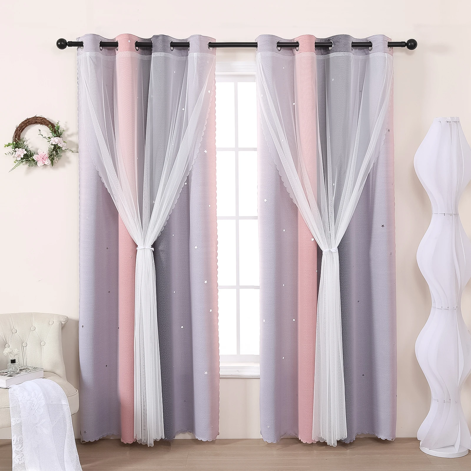 Doppelschichtige perforierte V – Blackout Curtain Nursery Bewertung und Preis