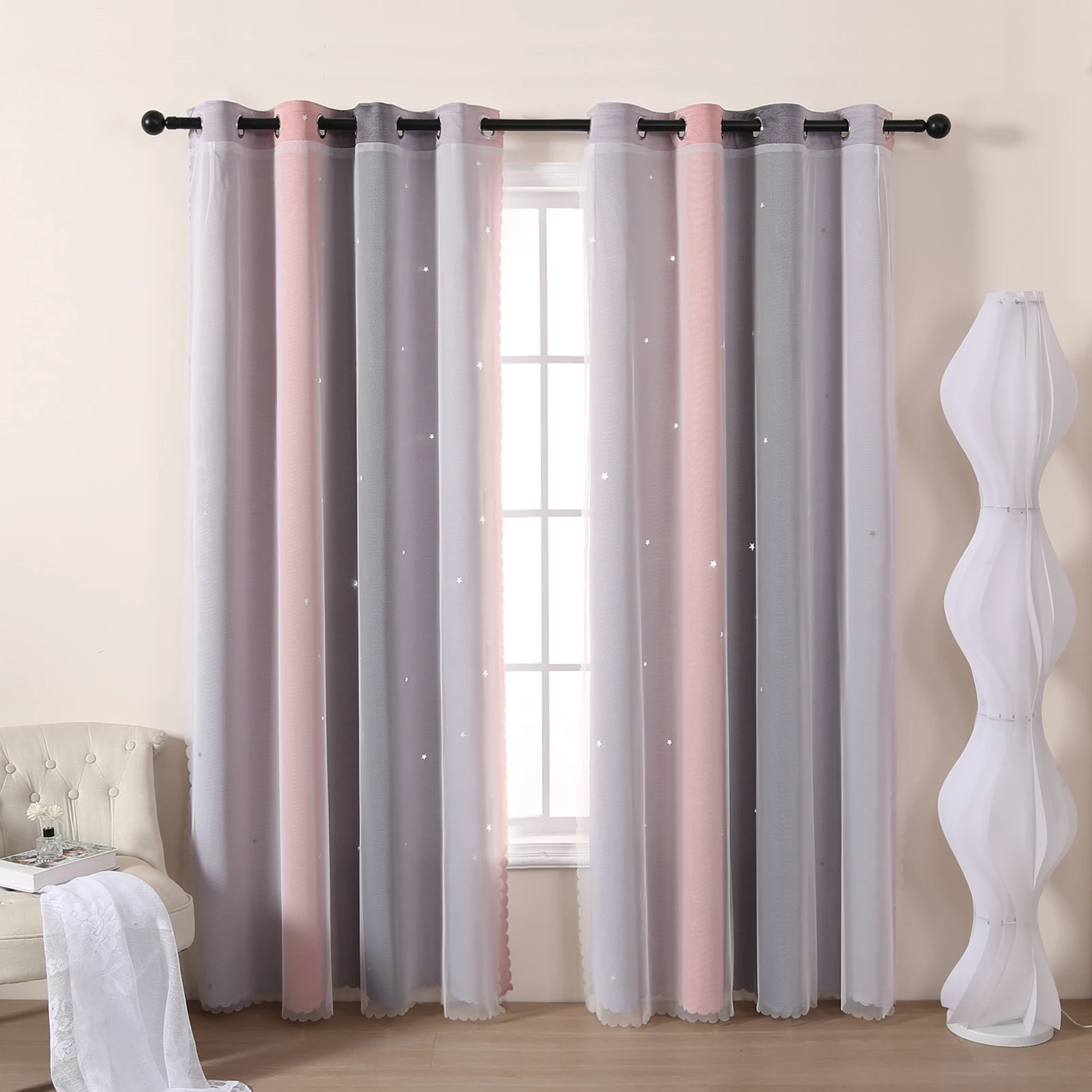 Doppelschichtige perforierte V – Blackout Curtain Nursery Bewertung und Preis