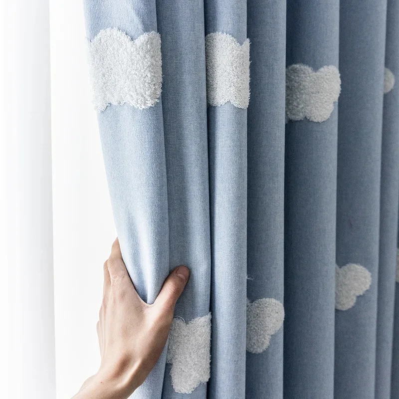 Gestickter wolkenblauer Vorhan – Blackout Curtain Nursery Bewertung und Preis