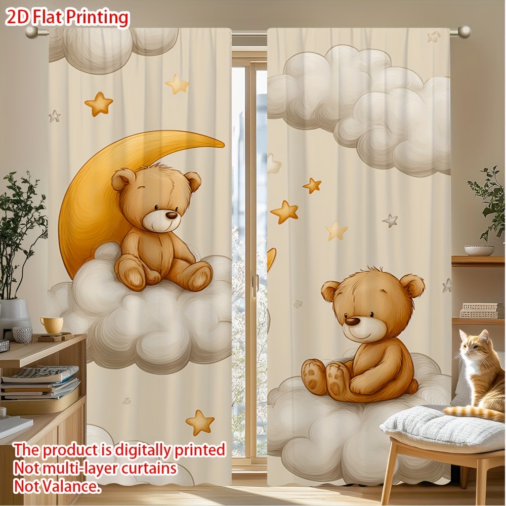 Cartoon-Teddybär-Vorhang, Nied – Blackout Curtain Nursery Bewertung und Preis
