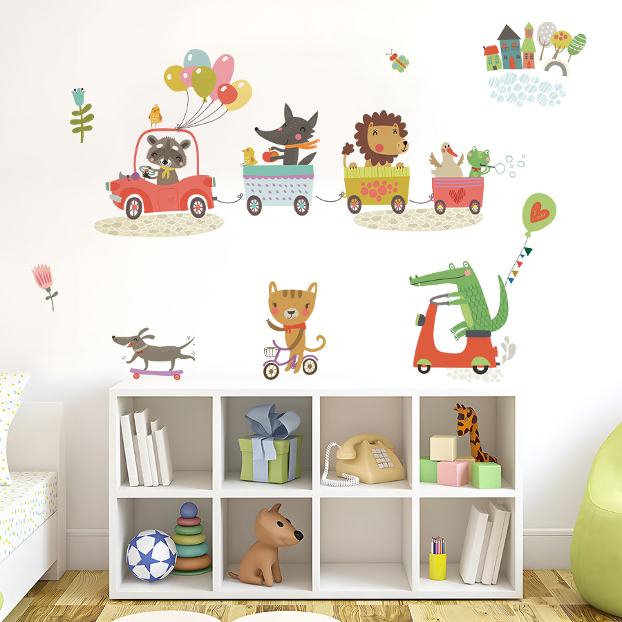 Cartoon Tier Zug Fahren Auto W – Baby Nursery Diy Bewertung und Preis