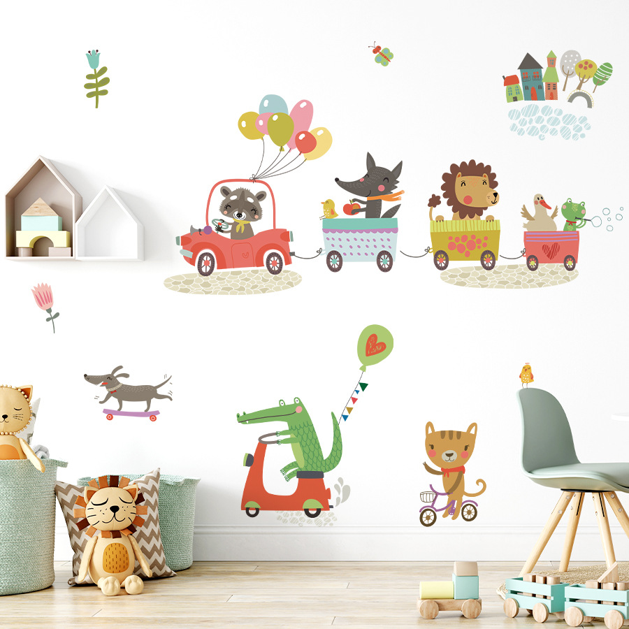 Cartoon Tier Zug Fahren Auto W – Baby Nursery Diy Bewertung und Preis