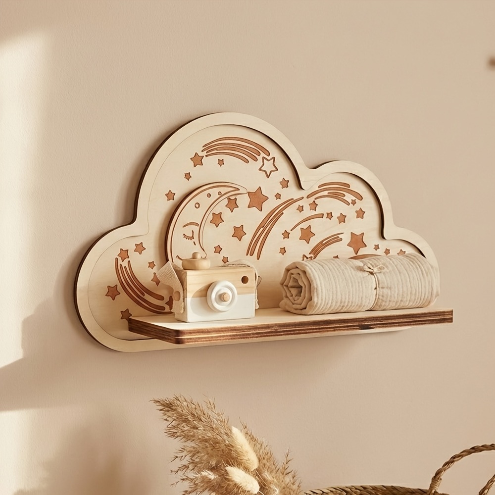 Hölzernes Wolken-Wandregal mit – Baby Nursery Hooks Bewertung und Preis
