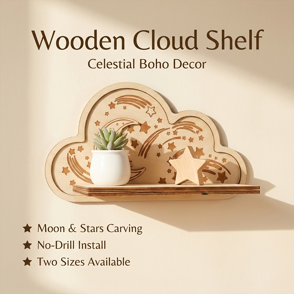 Hölzernes Wolken-Wandregal mit – Baby Nursery Hooks Bewertung und Preis