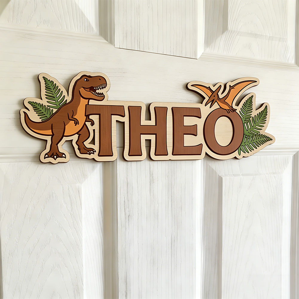 Personalisiertes Dinosaurier-N – Baby Nursery Name Sign Bewertung und Preis
