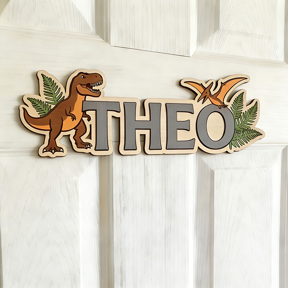 Personalisiertes Dinosaurier-N – Baby Nursery Name Sign Bewertung und Preis