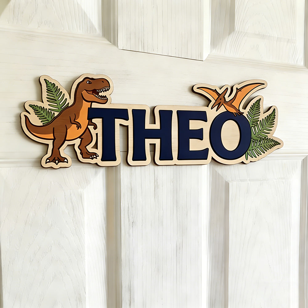 Personalisiertes Dinosaurier-N – Baby Nursery Name Sign Bewertung und Preis