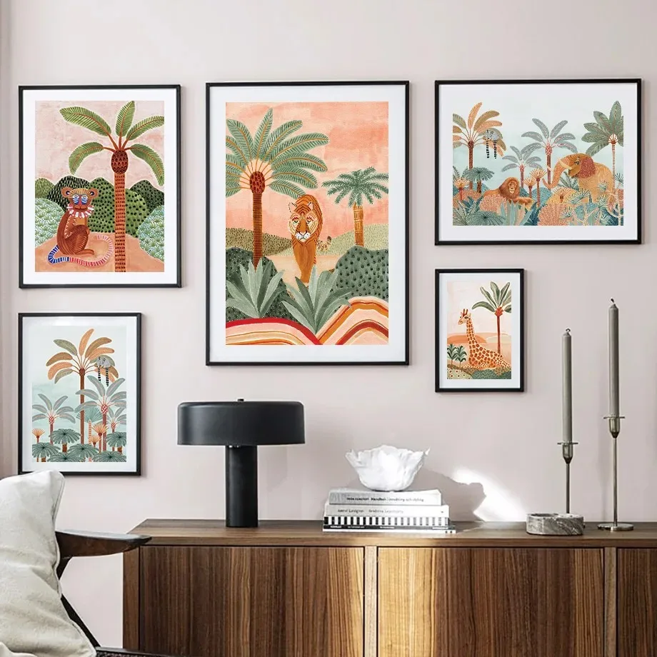 Boho Dschungeltiere Tiger Affe – Baby Nursery Paintings Bewertung und Preis