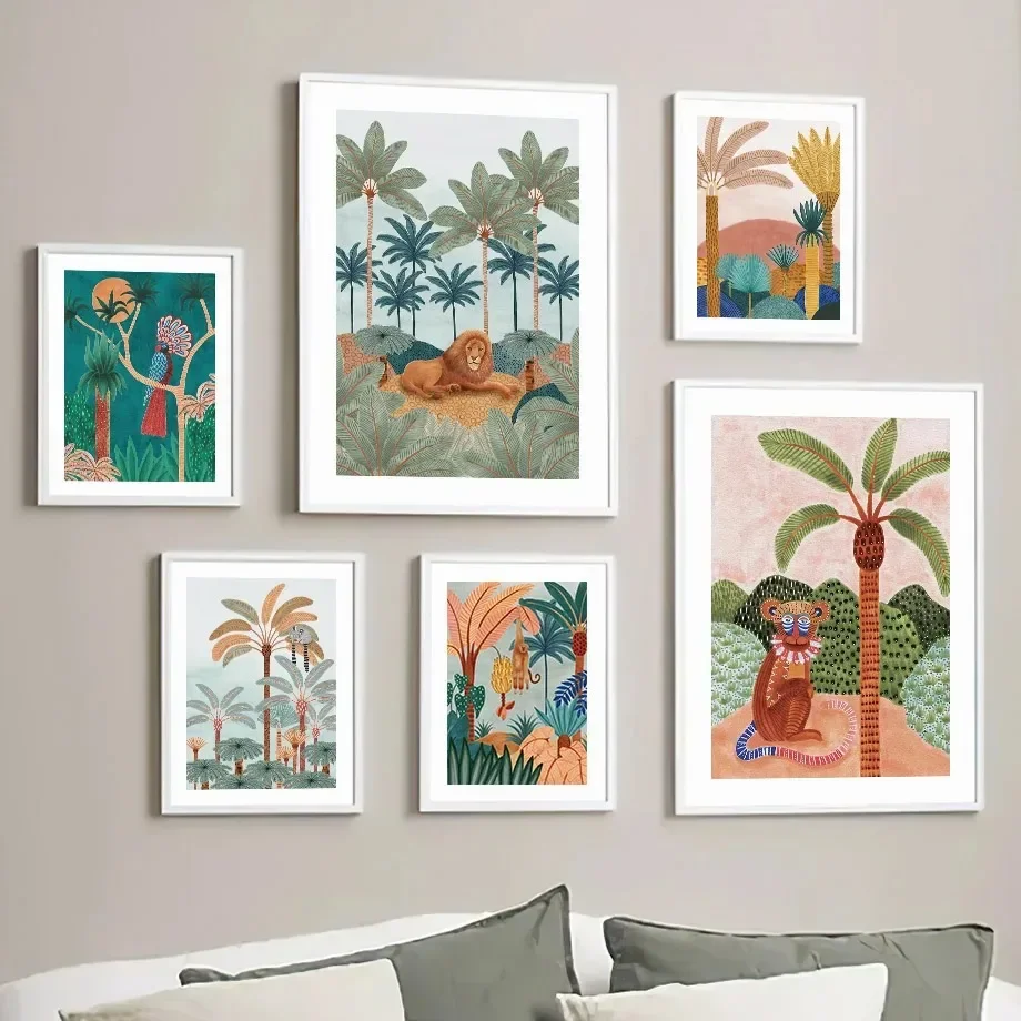 Boho Dschungeltiere Tiger Affe – Baby Nursery Paintings Bewertung und Preis