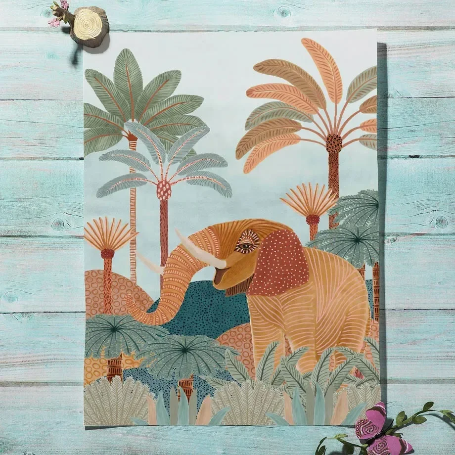 Boho Dschungeltiere Tiger Affe – Baby Nursery Paintings Bewertung und Preis