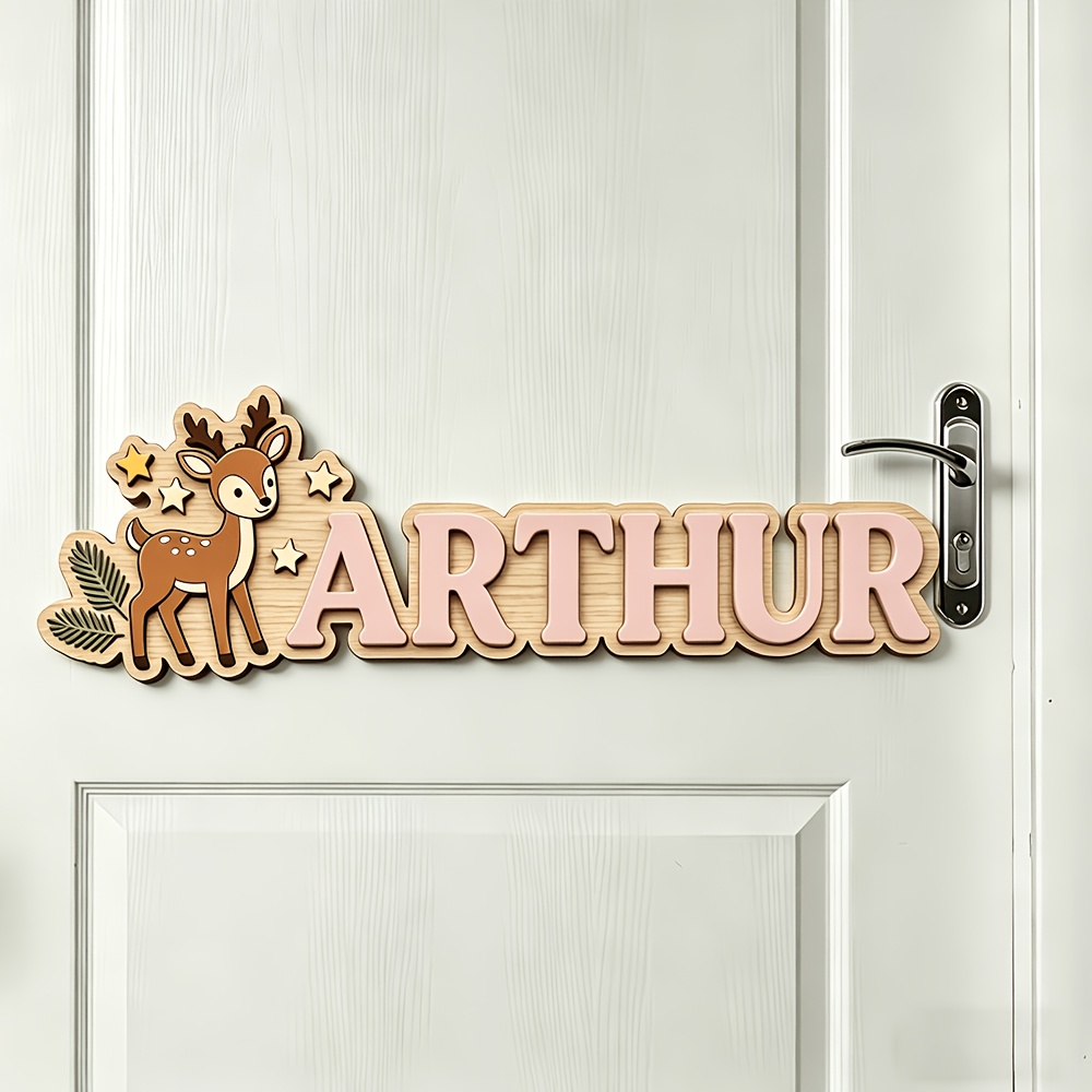 Personalisiertes Hirsch- und S – Baby Nursery Name Sign Bewertung und Preis