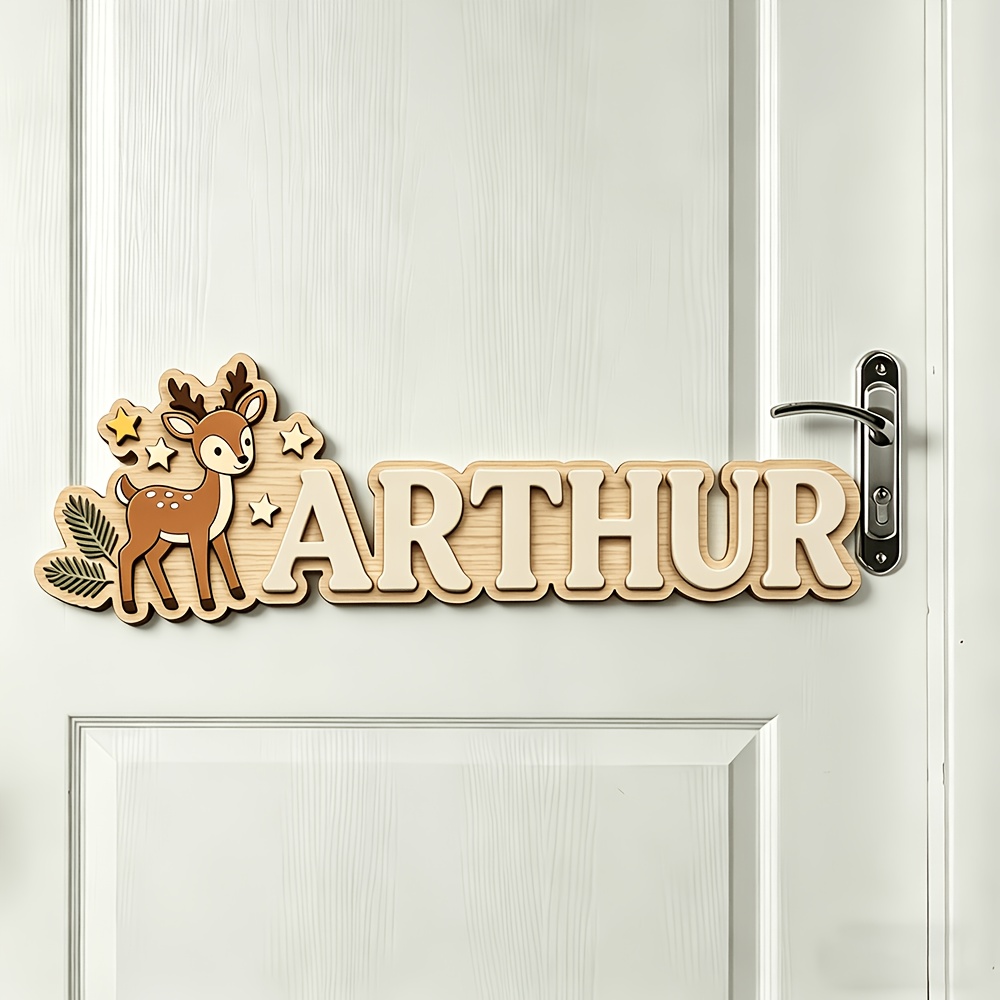 Personalisiertes Hirsch- und S – Baby Nursery Name Sign Bewertung und Preis