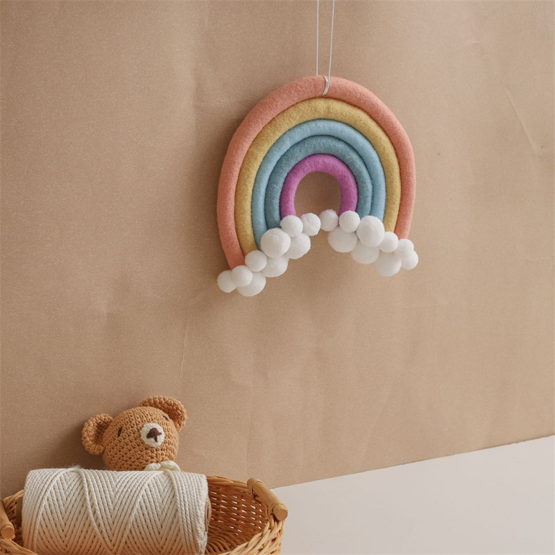 Nordic Filz Gewebt Regenbogen  – Baby Nursery Garland Bewertung und Preis