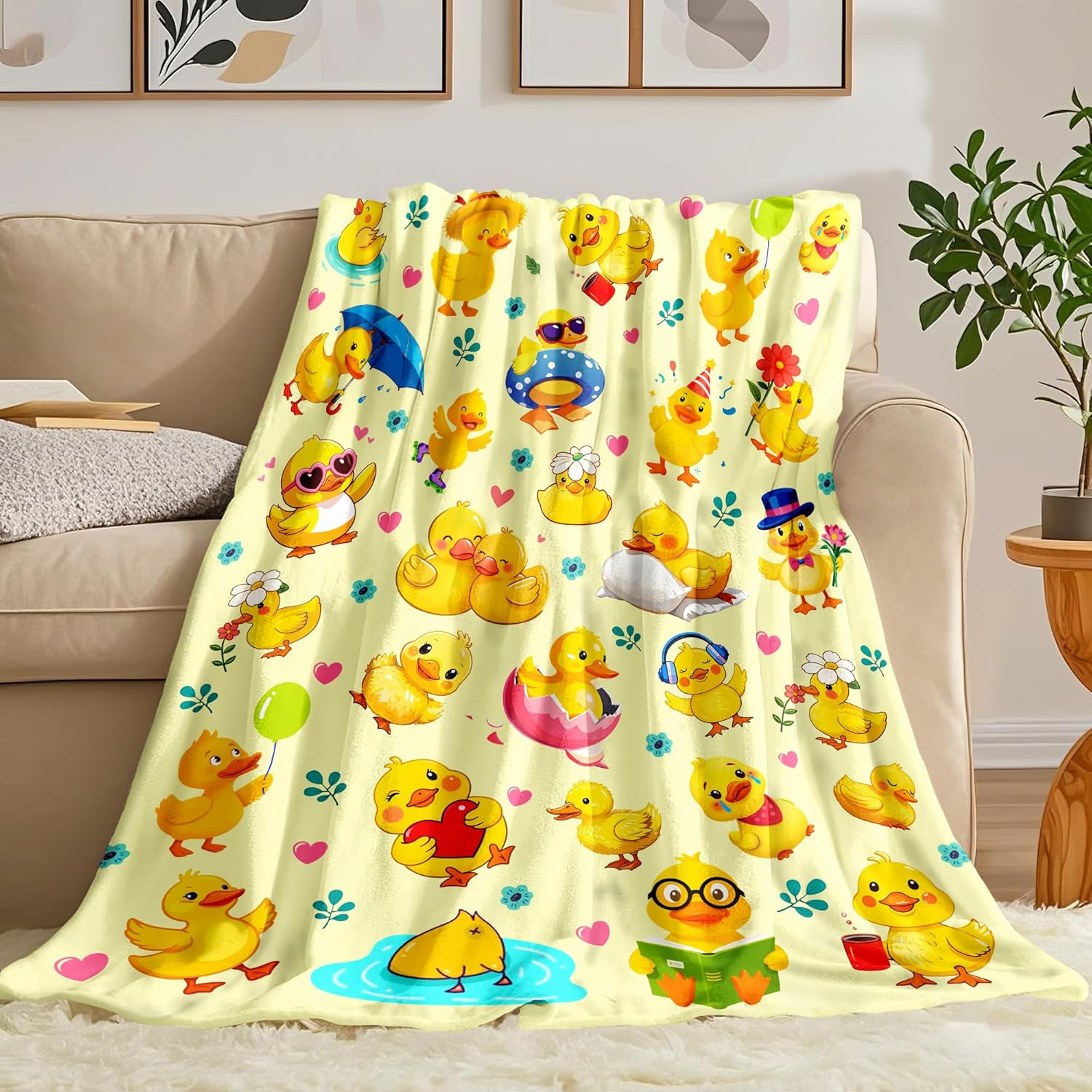 Gelbe Küken-Tierdruck-Decke, K – Baby Nursery Yellow Bewertung und Preis