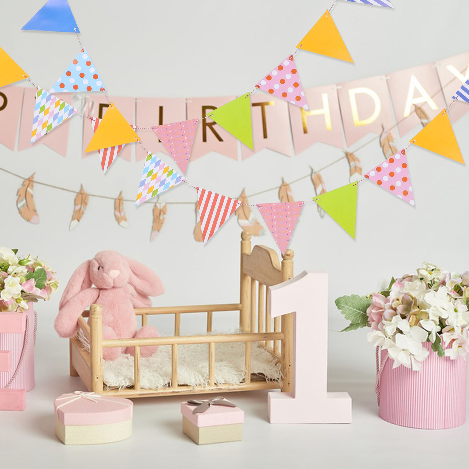 Dreieckige Papierwimpel-Girlan – Baby Nursery Garland Bewertung und Preis