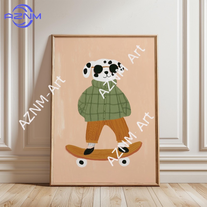 1 Stück Lustiges Tier-Skateboa – Baby Nursery Posters Bewertung und Preis