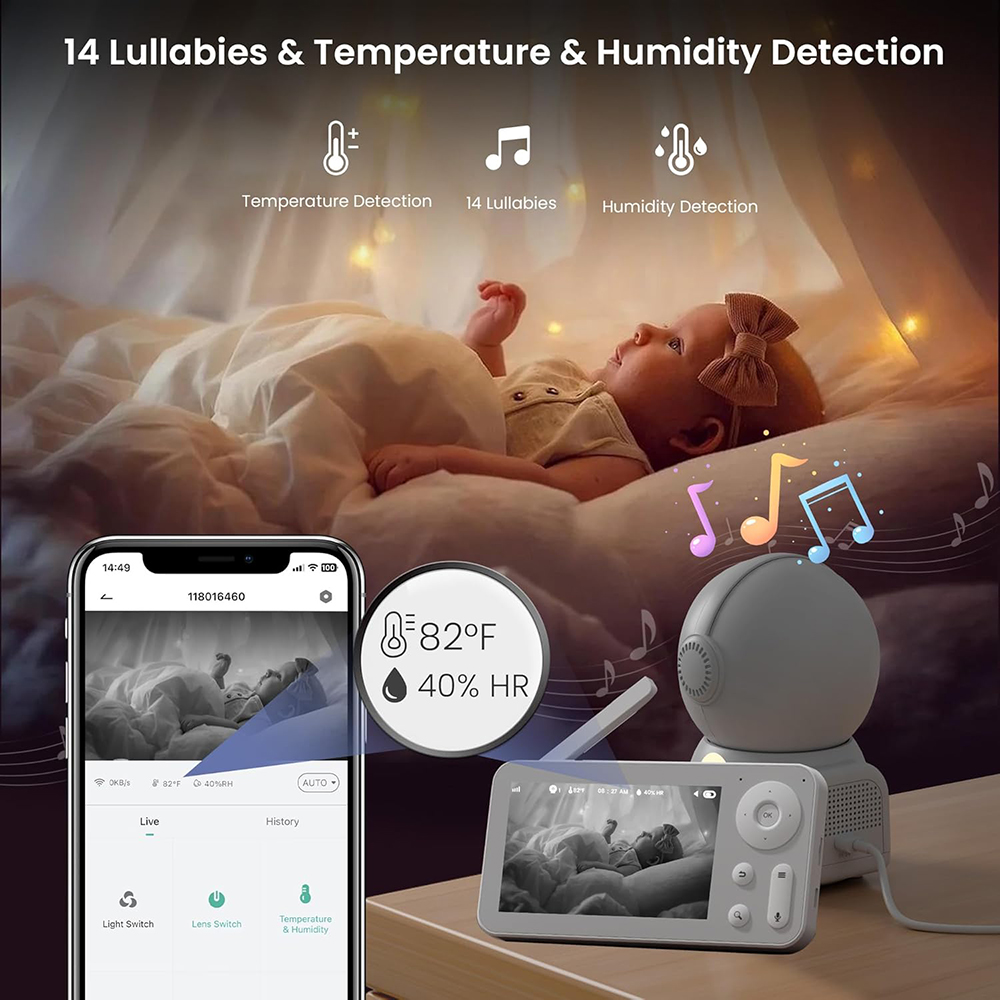 2K-Babyphone mit 2 Kameras und – Baby Nursery Mobile Bewertung und Preis