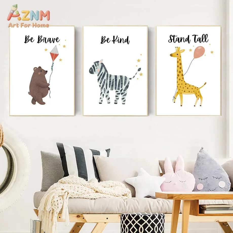 AZNM Be Brave Kind Stand Tall  – Baby Nursery Paintings Bewertung und Preis